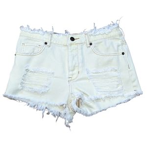 Melville distressed destroyed cut off button fly jean shorts size 28